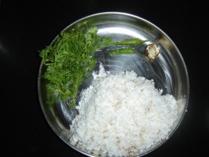 Coriander Leaves Chutney (Konkani: Kothambari Pallo Chutney)