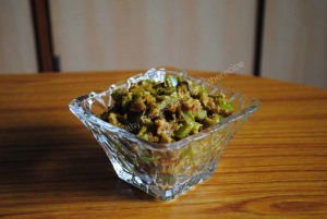 Ground nut and Capsicum Side-Dish (Konkani: Shenga ani Pugge Mirsangi Bhaji)