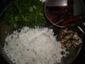 Coriander leaves Side Dish (Konkani: Eiravath / Kotambari palyacho Gojju)
